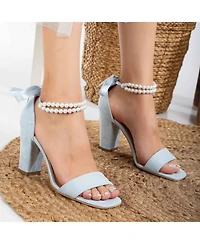 Melissa Block Heels Sandals with Pearls