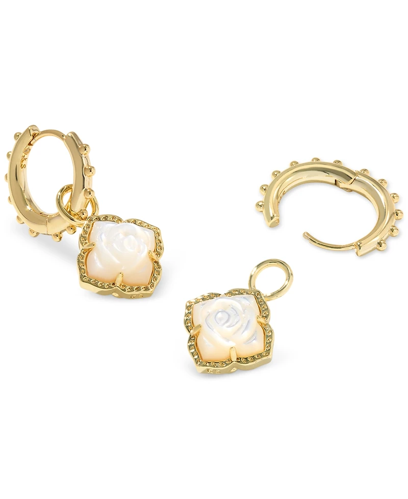 Kendra Scott 14k Gold-Plated Removable Rose Charm Huggie Hoop Earrings
