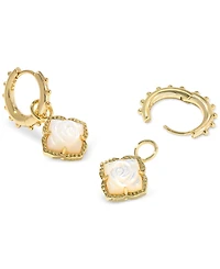 Kendra Scott 14k Gold-Plated Removable Rose Charm Huggie Hoop Earrings