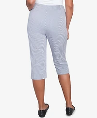 Alfred Dunner Petite Land of The Free Striped Cuffed Clamdigger Pants