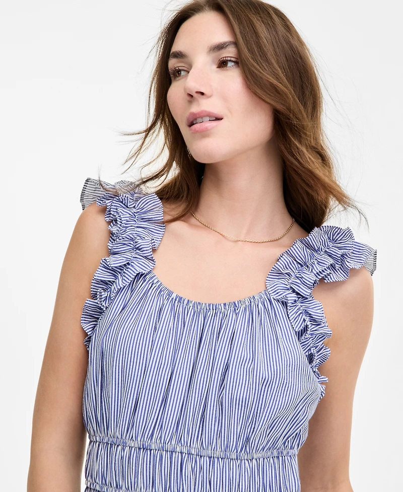 Robbie Bee Women's Ruffled A-Line Sleeveless Midi Dress