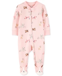 Carter's Baby Girls Cotton Dog-Print Sleep & Play Pajamas