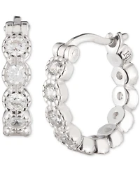 Lauren Ralph Lauren Sterling Silver Medium Cubic Zirconia Hoop Earrings, 1.16"