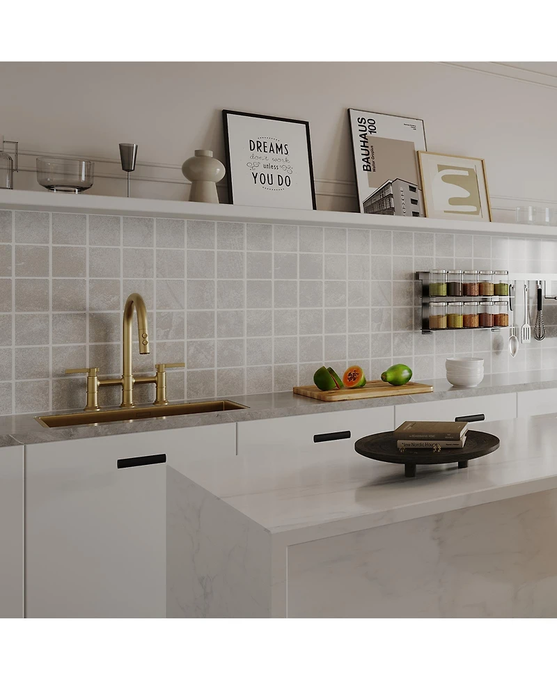 Modern Double Handle 3-Holes Deck Mount Bridge Kitchen Faucet with 2-Sprayer Patterns and 360 Swivel Spout in