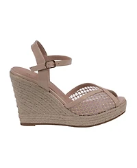 Gc Shoes Women's Mila Embellished Espadrille Wedge Sandals