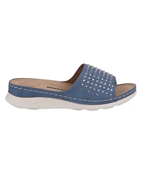 Gc Shoes Women's Julie Embellished Comfort Flat Sandals