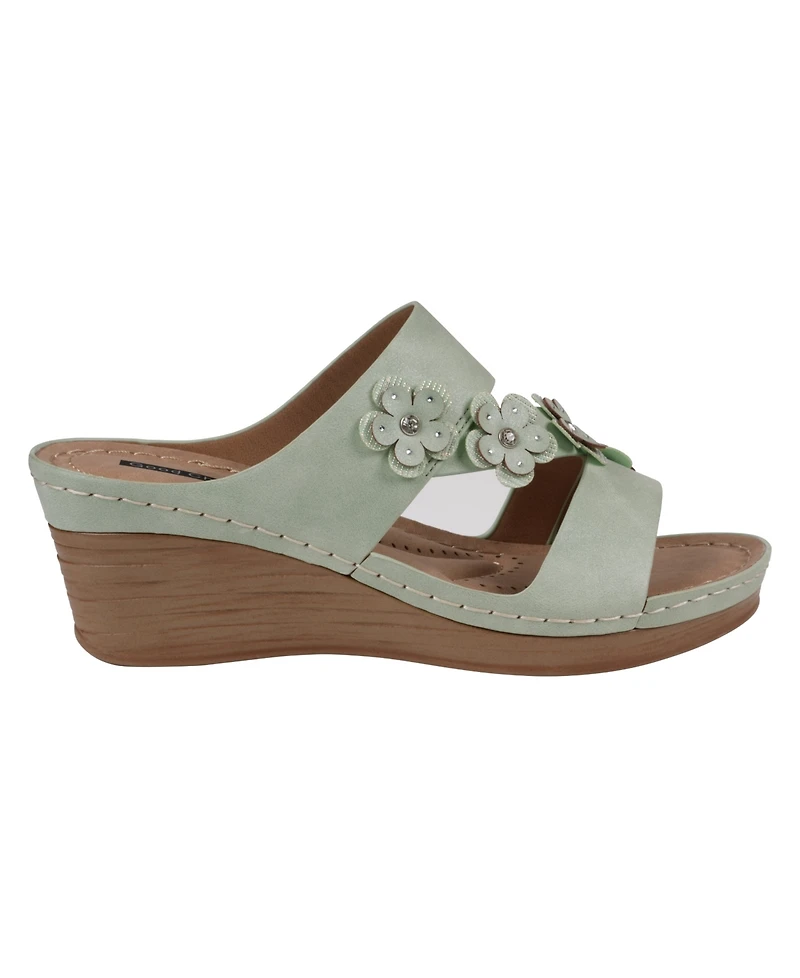 Gc Shoes Women's Halia Floral Wedge Sandals