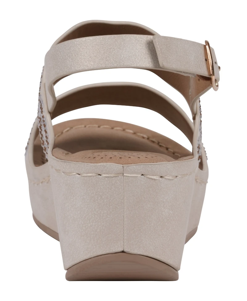 Gc Shoes Women's Alexia Embellished Wedge Sandals