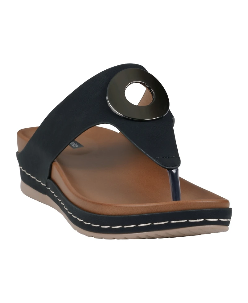 Gc Shoes Women's Seli Thong Wedge Sandals