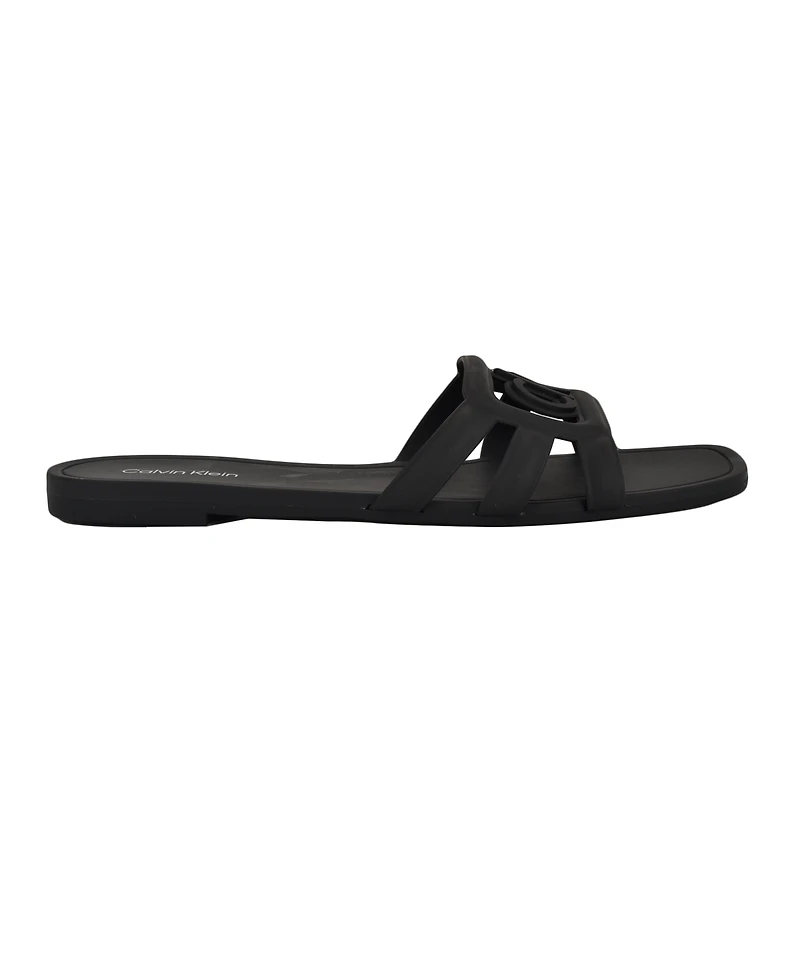 Calvin Klein Women's Yoana Logo Slip-On Jelly Flat Sandals