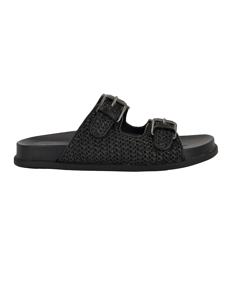 Calvin Klein Women's Vibe Double Band Slip-On Flat Sandals