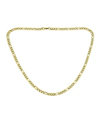 Bling Jewelry Flat Figaro Link 5MM Necklace & Bracelet Set Black Gold Tone Stainless Steel