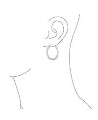 Bling Jewelry Large Greek Key Oval Hoop Huggie Earrings Sterling Silver 1 Inch Diameter