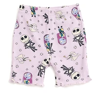 Nightmare Before Christmas Little Girls Ribbed Peplum T-Shirt and Shorts Outfit Set