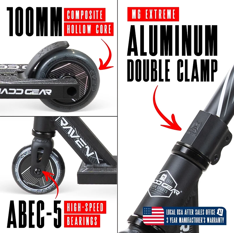 Pro Stunt Scooter for Kids Ages 5 - 12 – Lightweight Durable Trick Scooter for Skatepark and Street – Madd Gear MG1