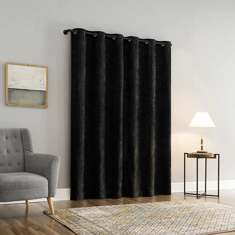Isidora Velvet Magnetic Closure 100% Blackout Grommet Curtain Panel