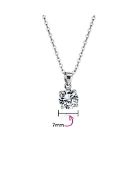 Bling Jewelry Round Cz Solitaire Pendant Necklace Sterling Silver