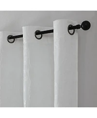 Kate Aurora 2 Piece Maxie Floral Grommet Top Window Curtain Panels - 84 in. Long