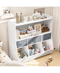 Sugift Large Printer Stand, 23.6" W x 18.9" D x 31.5" H Large Printer Table with Adjustable Storage Shelf, 3 Tier Rolling Printer Cart