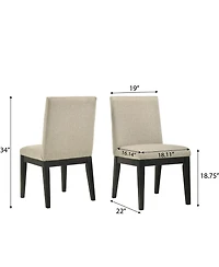Streamdale Furniture Rocco Contemporary Solid Wood Dining Chairs, Set of 2, Beige