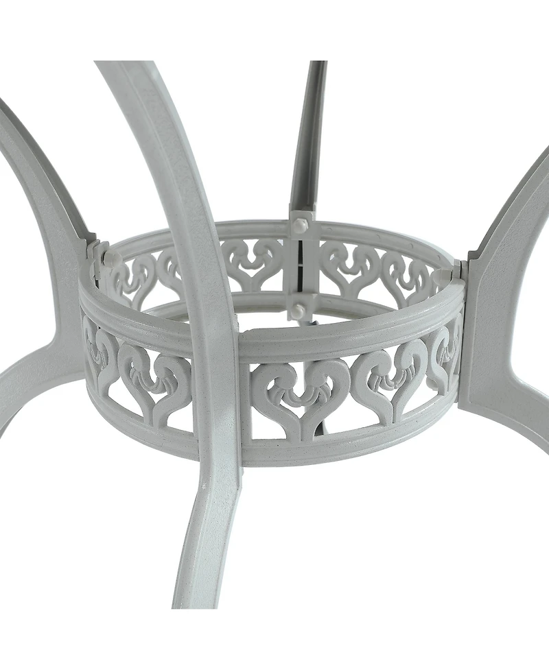 40 Inches Outdoor Dining Table with Umbrella Hole Cast Aluminium Patio Dining Table Outdoor Round Dining Table, Bronze
