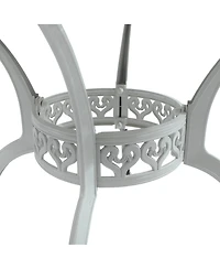 40 Inches Outdoor Dining Table with Umbrella Hole Cast Aluminium Patio Dining Table Outdoor Round Dining Table, Bronze