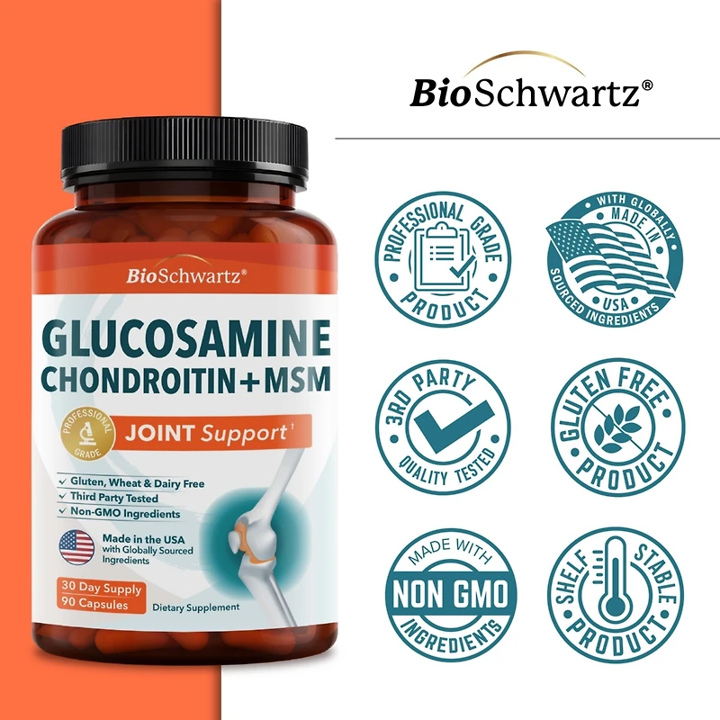 Glucosamine Chondroitin Msm 2110mg - Joint Support Supplement with Turmeric Curcumin - Gluten-Free Non-gmo Supplement - Made in Usa