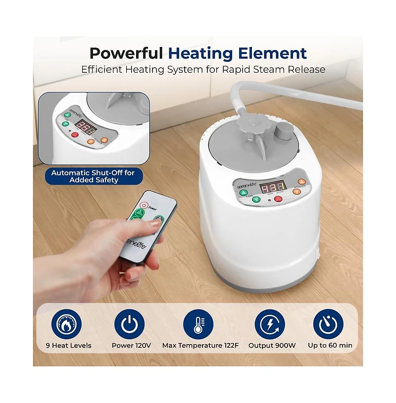 SereneLife Compact & Portable Steam Sauna - One-Person Detox & Relaxation Tent (Gray