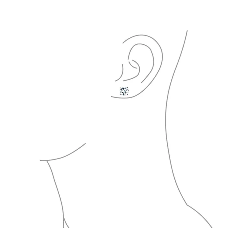 Bling Jewelry Cubic Zirconia Stud Earrings Screwback Gold Plated Sterling Silver