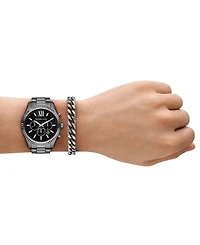 Michael Kors Men's Lexington Chronograph Gunmetal Stainless-Steel Watch and Bracelet Set, 44mm
