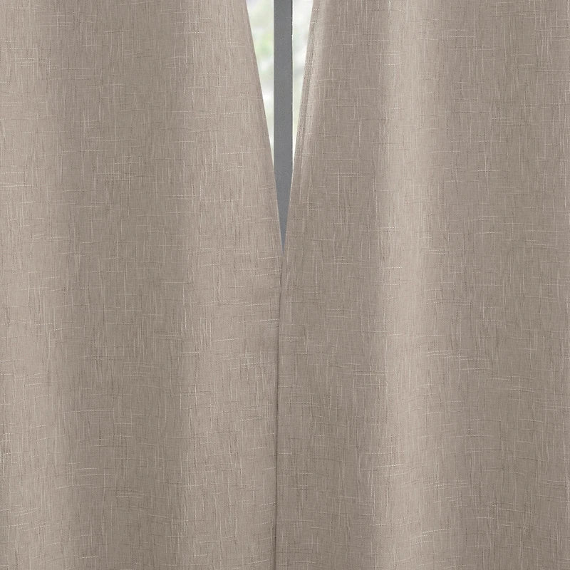 Aldwin Slub Texture Magnetic Closure 100% Blackout Grommet Curtain Panel