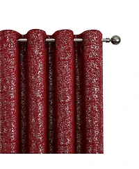 Kate Aurora 2 Piece Grommet Top Moroccan Sparkly Burgundy Light Reducing Window Curtain Panels