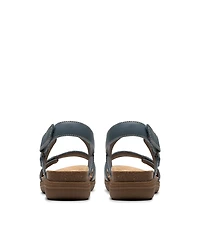 Clarks Collection Women's April Clover Riptape Flat Sandals