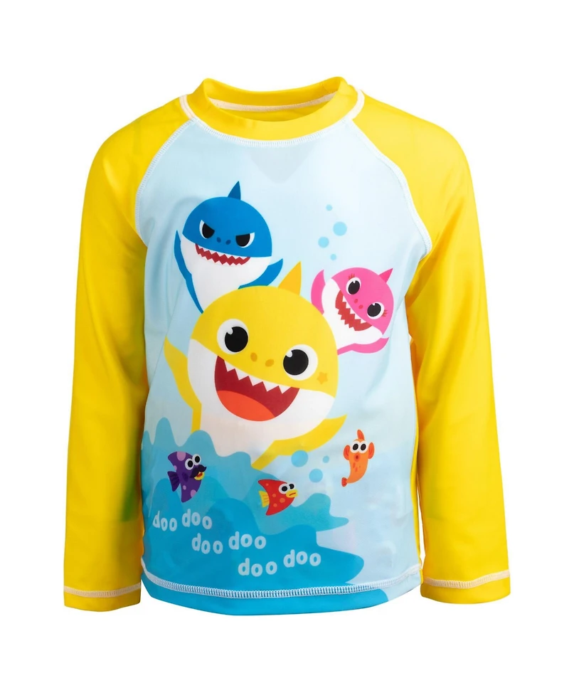 Baby Shark Toddler Boys Pinkfong Shark Rash Guard and Swim Trunks