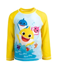 Baby Shark Toddler Boys Pinkfong Shark Rash Guard and Swim Trunks
