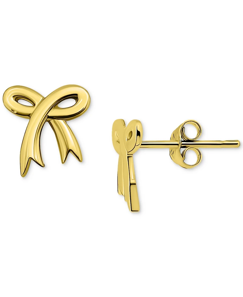 Giani Bernini Bow Polished Stud Earrings 18k Gold-Plated Sterling Silver (Also Silver), Exclusively at Macy's