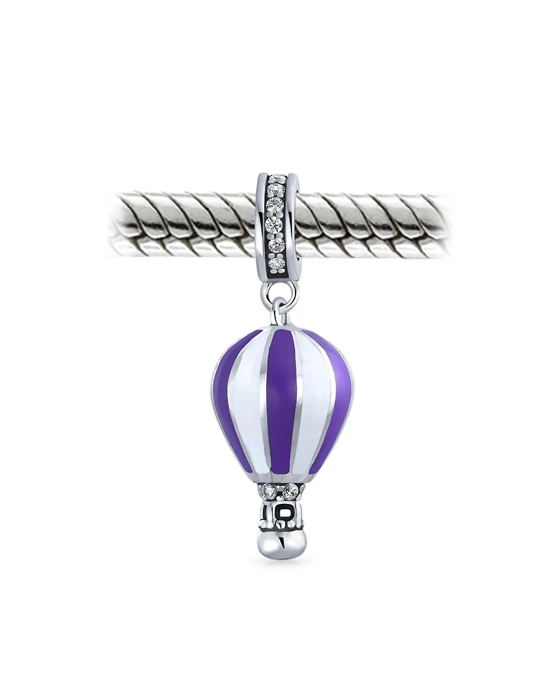 Bling Jewelry Vacation Travel Crystal Hot Air Balloon Dangle Charm Bead European Bracelet
