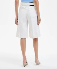 Hugo Women's Cotton High-Rise Denim Bermuda Shorts