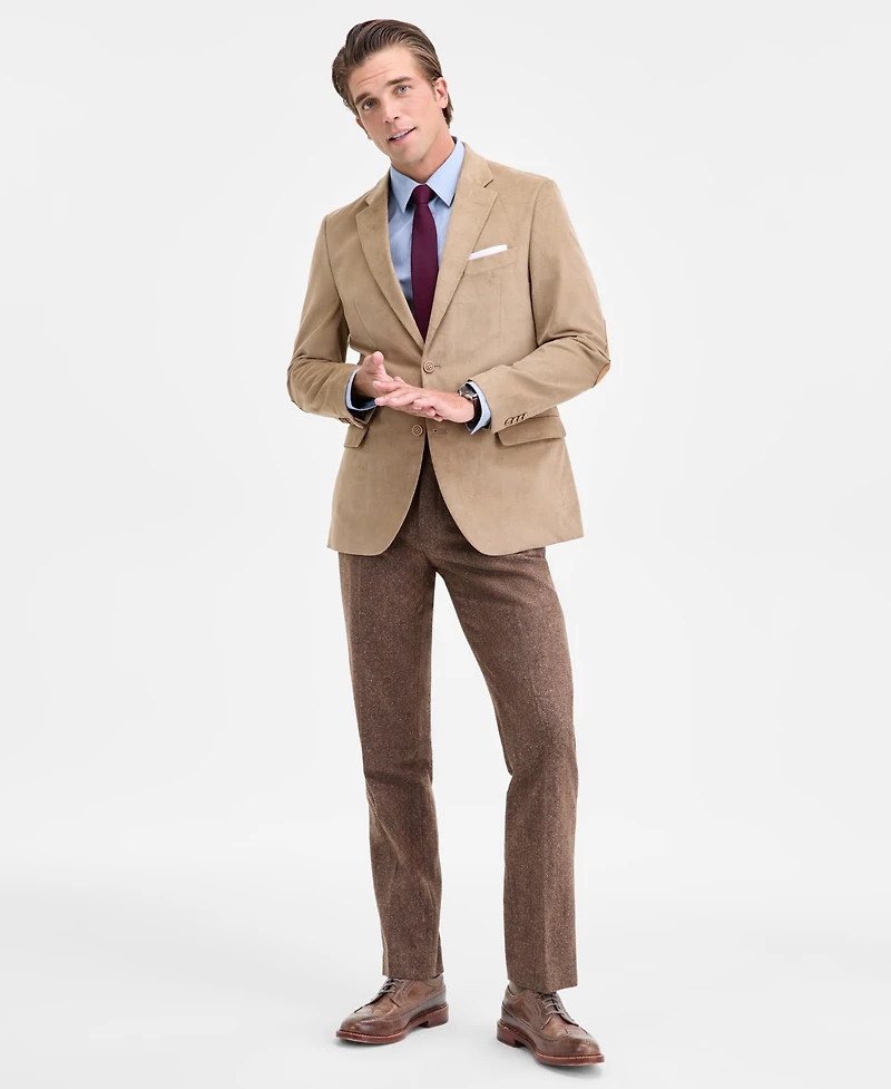 Nautica Men's Modern-Fit Solid Stretch Corduroy Elbow Patch Sport Coat