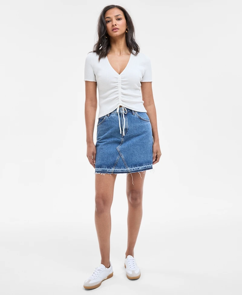 Hugo Women's Ruched V-Neck Short-Sleeve Top