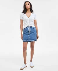 Hugo Women's Ruched V-Neck Short-Sleeve Top