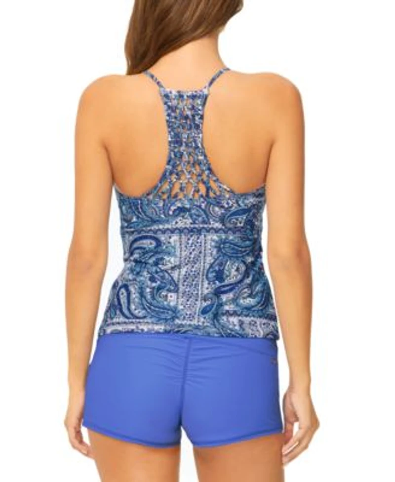 Raisins Juniors Macrame Back Tankini Top Surf Boy Shorts Swim Bottoms