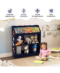 Kids Toy Storage Organizer with Book Shelf and Storage Cabinet