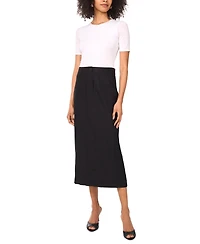 Vince Camuto Women's Linen-Blend Patch-Pocket Midi Skirt