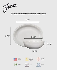 Fiesta Linen Oval Platter & Bistro Bowl 2-Pc. Serve Set