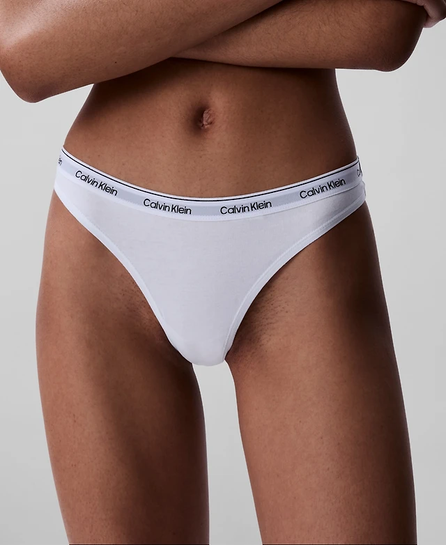 Shop Calvin Klein Women's Modern Logo Low-Rise Thong