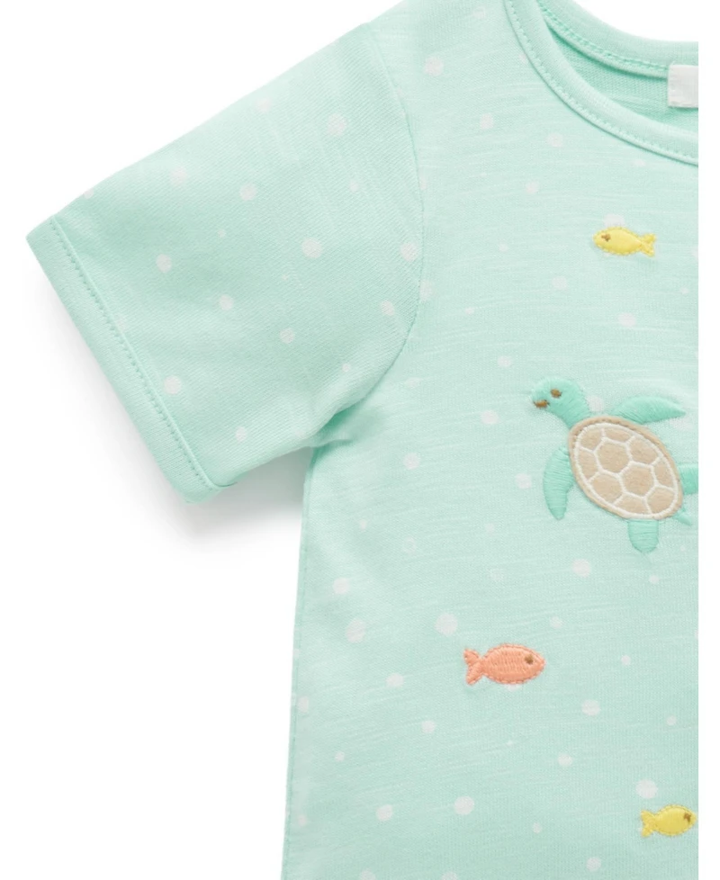 Purebaby Baby Green Short Romper