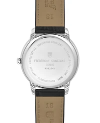 Frederique Constant Men's Swiss Moneta Moonphase Leather Strap Watch 37mm