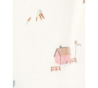 Carter's Baby Girls Barn-Print Pants, Top, Headwrap & Socks, 4 Piece Set