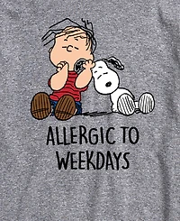 Airwaves Men's Peanuts Allergic To Weekdays Short Sleeve T-Shirt